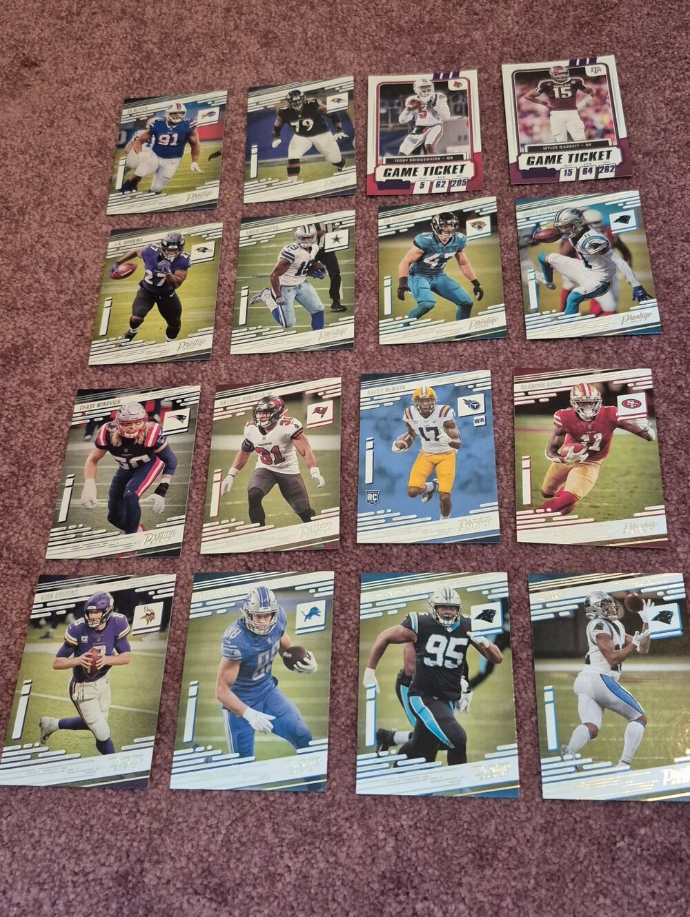 Panini Football Card Lot - Blue, Green, Red, Purple, White